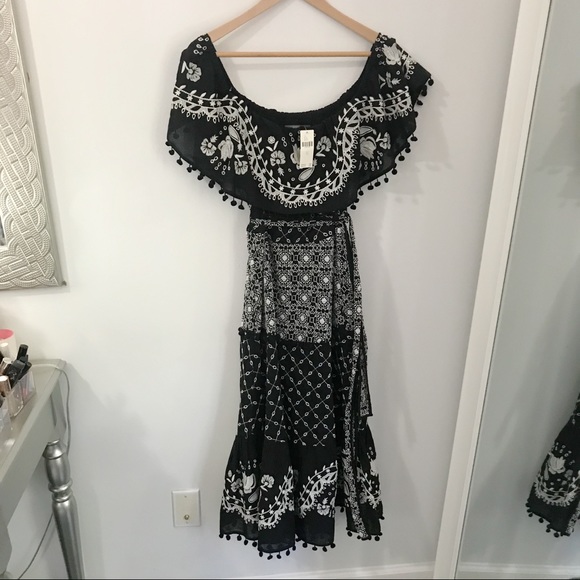 NWT Anthropologie Marisol Embroidered Pommed Midi - Picture 9 of 12